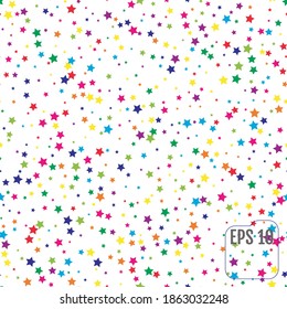 Seamless Pattern with Colorful Stars.