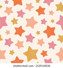 Seamless pattern with colorful stars