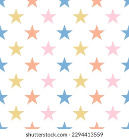 Seamless pattern with colorful stars