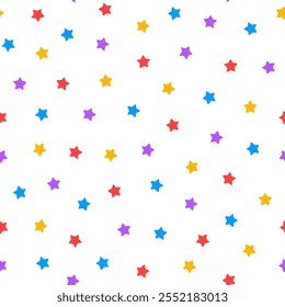 Seamless pattern with colorful stars