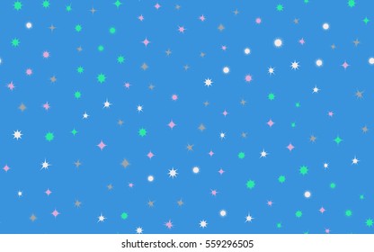 Seamless pattern of colorful stars.