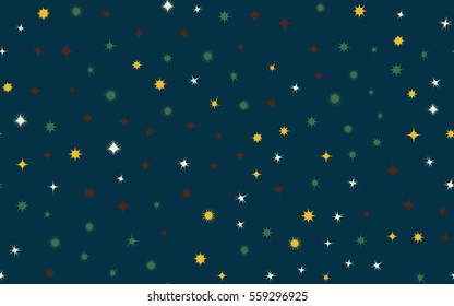 Seamless pattern of colorful stars.