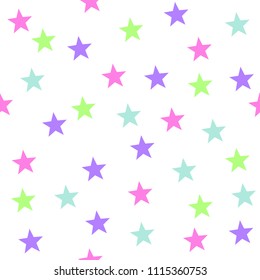 Seamless Pattern Colorful Stars Background Pastel Stock Vector (Royalty ...