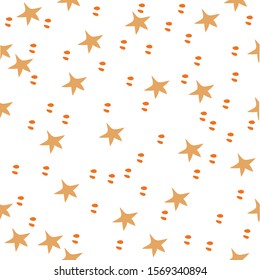 Seamless Pattern With Colorful Stars on white.