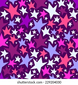 Seamless pattern with colorful stars. Vector seamless texture for wallpapers, pattern fills, web page backgrounds