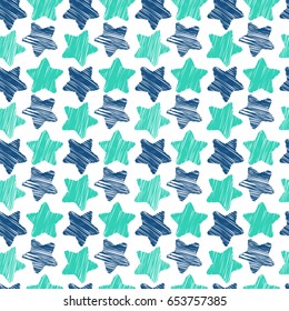 Seamless pattern with colorful stars, vector. Colorful funny seamless pattern. Good for fabric, baby products, wallpaper, cover, background, backdrop, gadgets and much more.
