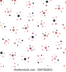 Seamless pattern with colorful stars and  white background