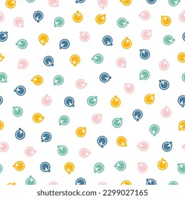 Seamless pattern with colorful stopwatch