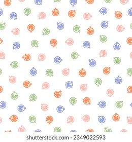 Seamless pattern with colorful stopwatch
