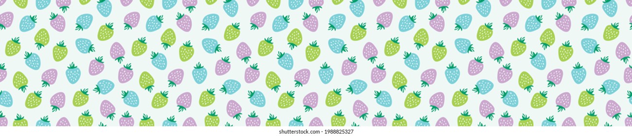 Seamless pattern with colorful strawberries
