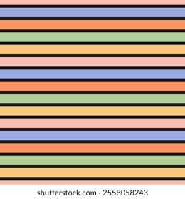 Seamless pattern with colorful stripes