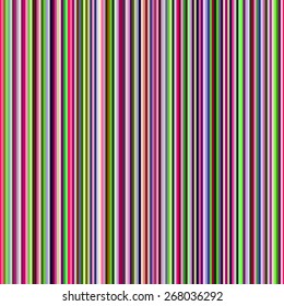Seamless pattern of colorful stripes green purple brown light green pink and bright pink colors of small often repetitive strips dazzled