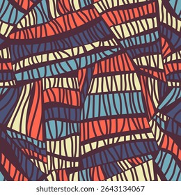 Seamless pattern of colorful stripes. Ideal for women's and children's fabrics, home decor or gift items. Vector background.