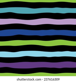 Seamless pattern with colorful stripes on the black background.
