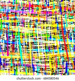 Seamless pattern from colorful stripes and strokes
