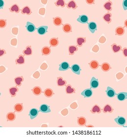 Seamless pattern with colorful sunglasses