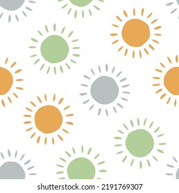 Seamless pattern with colorful suns.