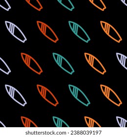Seamless pattern with colorful surfboard