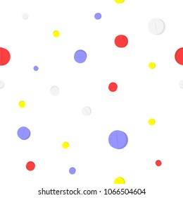 Seamless pattern of colorful tablets on a white background