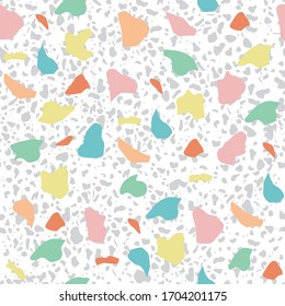 Seamless pattern with colorful terrazzo texture. Decorative background with abstract terrazzo design.