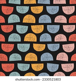 Seamless pattern with colorful textured shapes