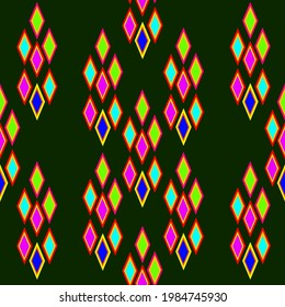 Seamless pattern, colorful Thai pattern, green background, illustration for products​.