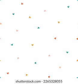 Seamless pattern with colorful tiny hearts