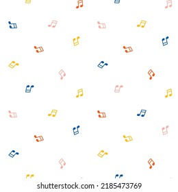 Seamless pattern with colorful tiny musical notes.