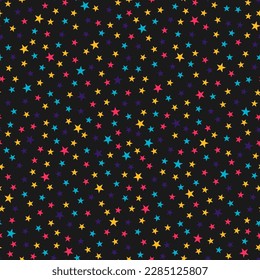 Seamless pattern with colorful tiny stars