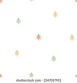 Seamless pattern with colorful tiny tree