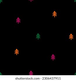 Seamless pattern with colorful tiny tree