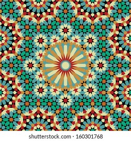 Seamless Pattern.  Colorful , Traditional Morocco Arabic Islamic background.