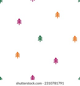 Seamless pattern with colorful tree