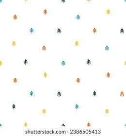 Seamless pattern with colorful tree