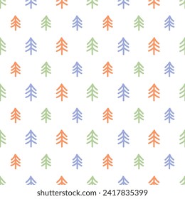 Seamless pattern with colorful tree