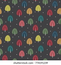 Seamless pattern with Colorful trees background vector illustration 