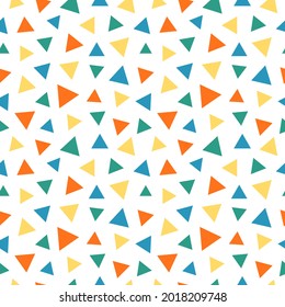 Seamless pattern with colorful triangles