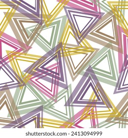 Seamless pattern with colorful triangles. Abstract geometric diamond shapes geo print.