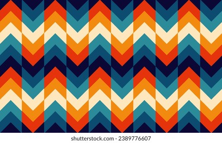 seamless pattern with colorful triangles, Vintage color arrow chevron seamless geometric repeat pattern, replete image, design for fabric printing