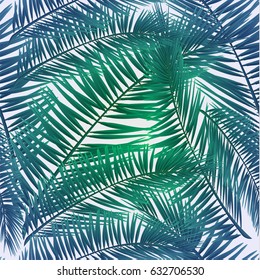 Seamless pattern of colorful tropical leaves on white background. Greeting cards, wallpapers, flyers and banners jungle concept. Colorful realistic style. Vector illustration. EPS 10.
