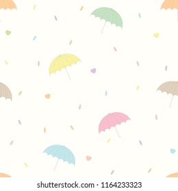 Seamless pattern with colorful umbrella. Vector illustration.