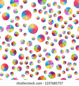 Seamless  pattern, colorful umbrellas 
