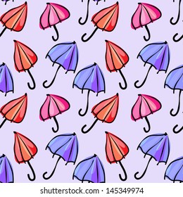 seamless pattern with colorful umbrellas