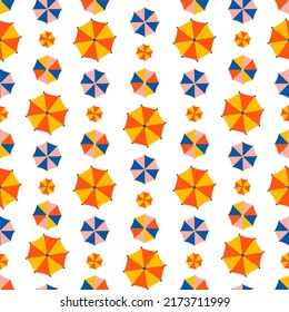 Seamless pattern with colorful umbrellas