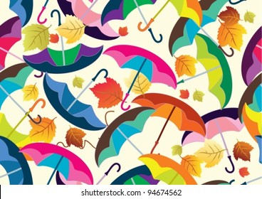 seamless pattern with colorful umbrellas, beautiful vector  illustration