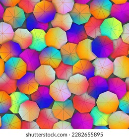 Seamless pattern with colorful umbrellas. Vector illustration