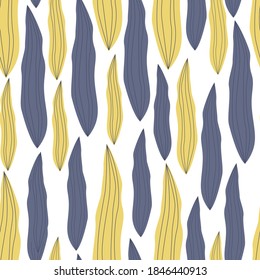 Seamless pattern. Colorful vector abstract plant leaves