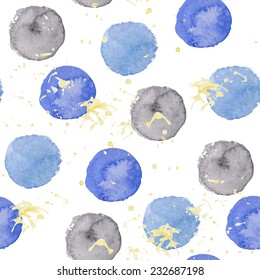 seamless pattern of colorful vector watercolor  circles