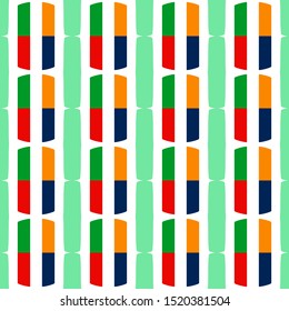 Seamless pattern with colorful vertical geometric elements.