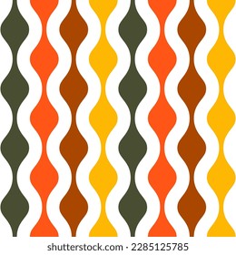 Seamless pattern with colorful vertical wavy shapes